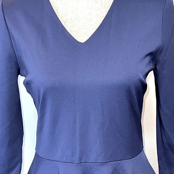 Dianne Von Furstenberg Jeannie Navy V Neck Dress Womens Size 6 - Picture 2 of 11